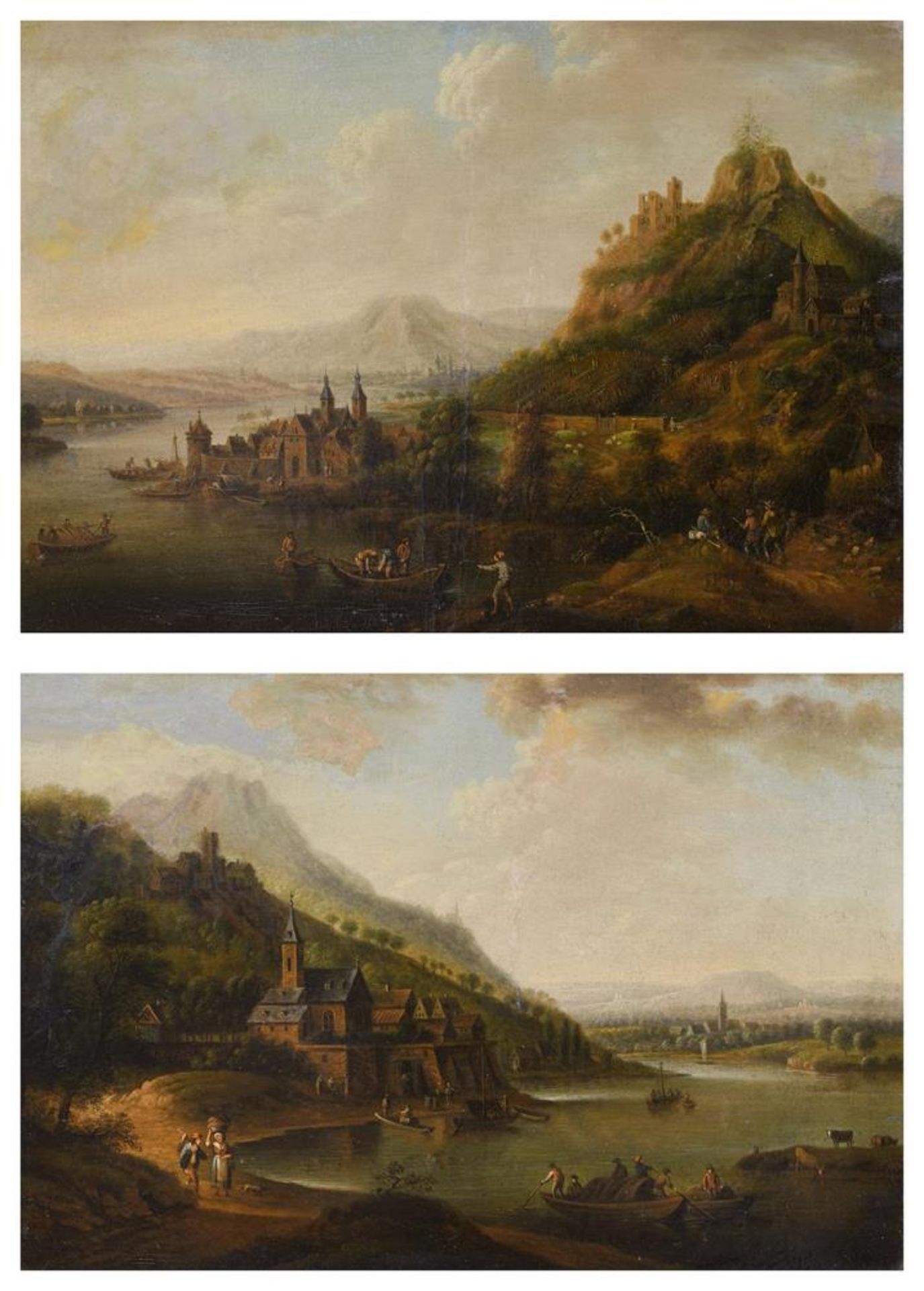 STÄDTLER (STÄTTLER), JOHANN LEONHARD. Flusslandschaft. Zwei Gemälde: Öl auf Lwd./Karton.