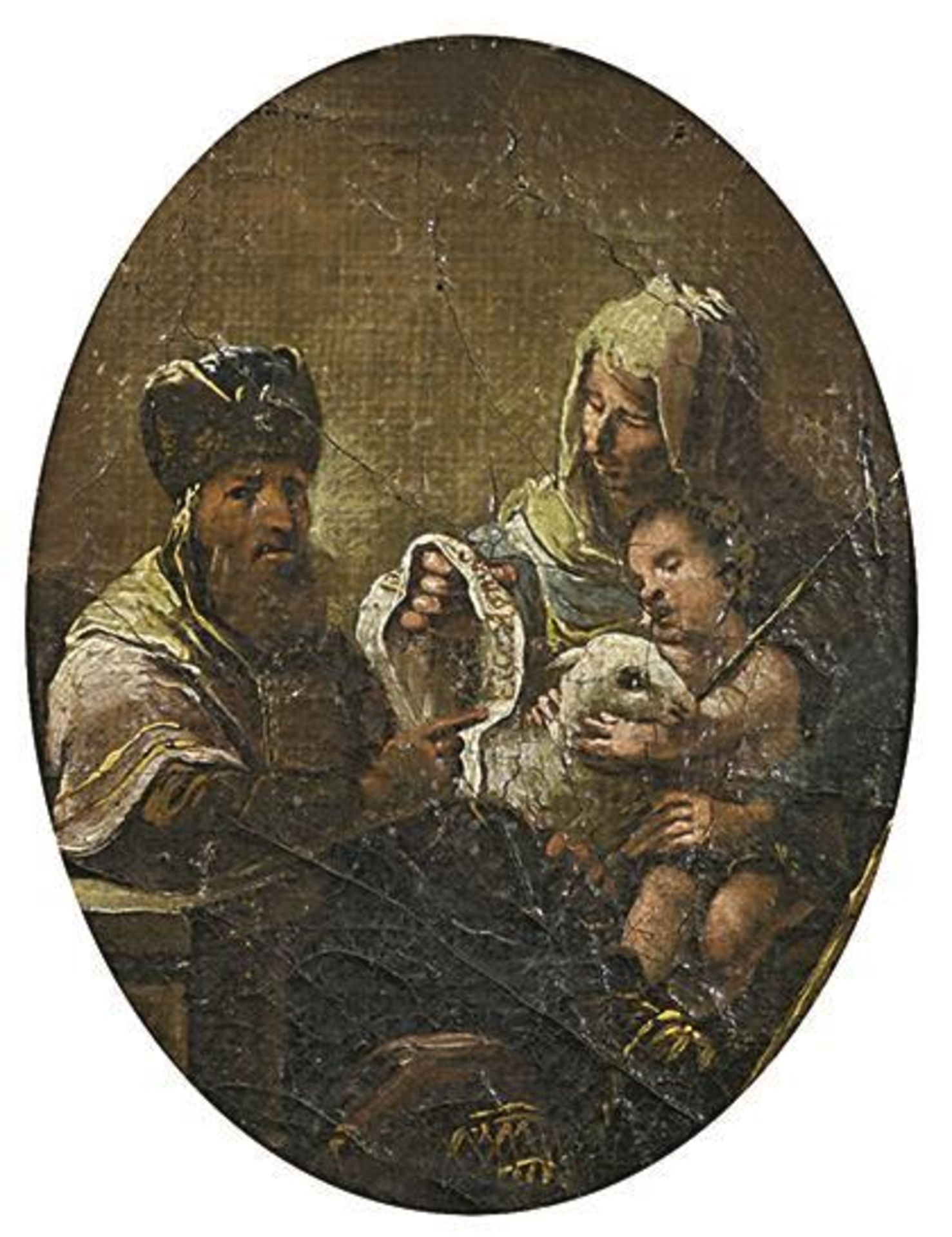 PFAUMILLER, J.P. (?). Zacharias mit Elisabeth und dem Johannesknaben. Öl auf Lwd.