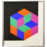 VASARELY, VICTOR (ZUGESCHRIEBEN). Kristall. Farbserigraphie.