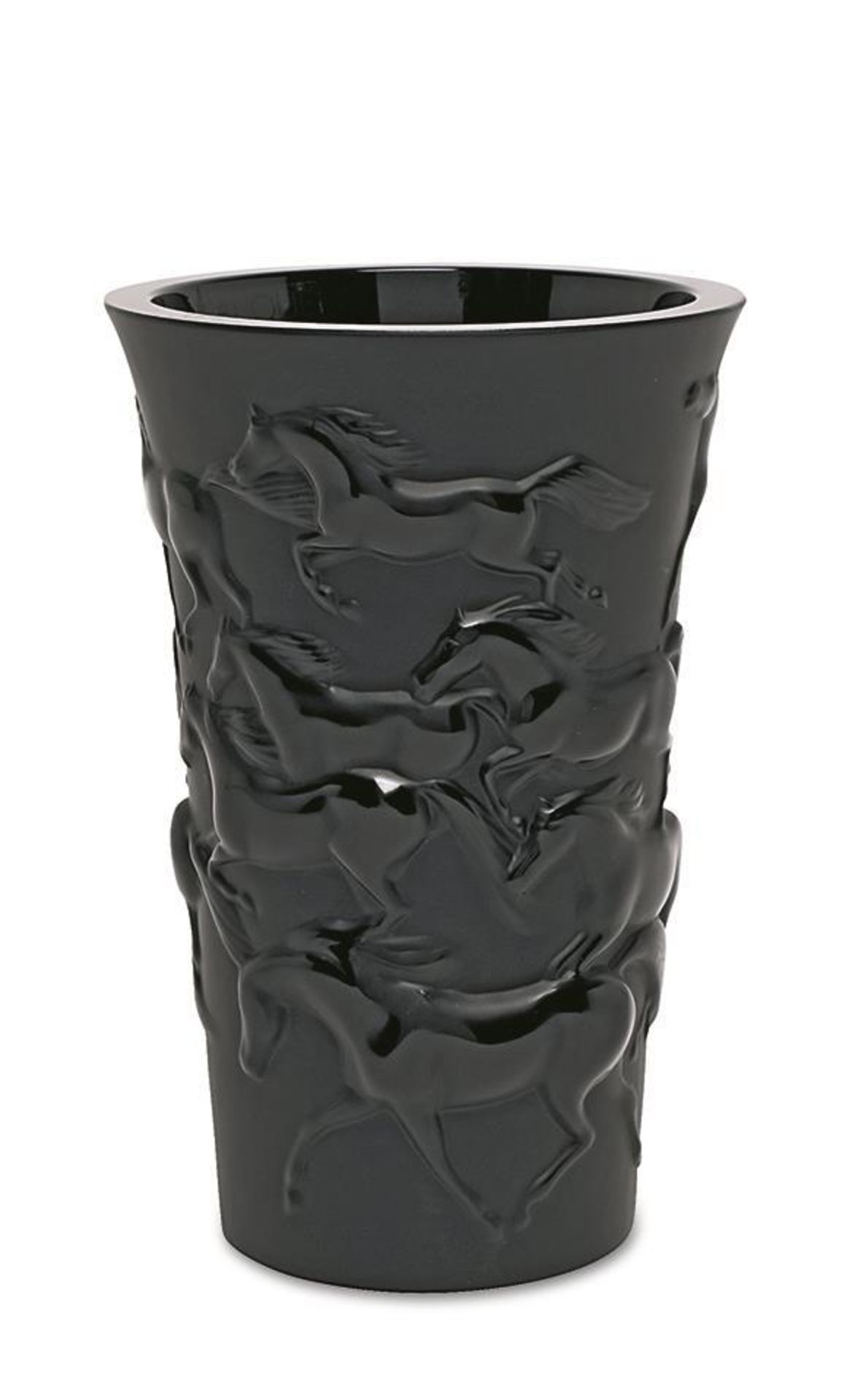 Vase "Mustang". Paris, Lalique | Schwarzes Glas.