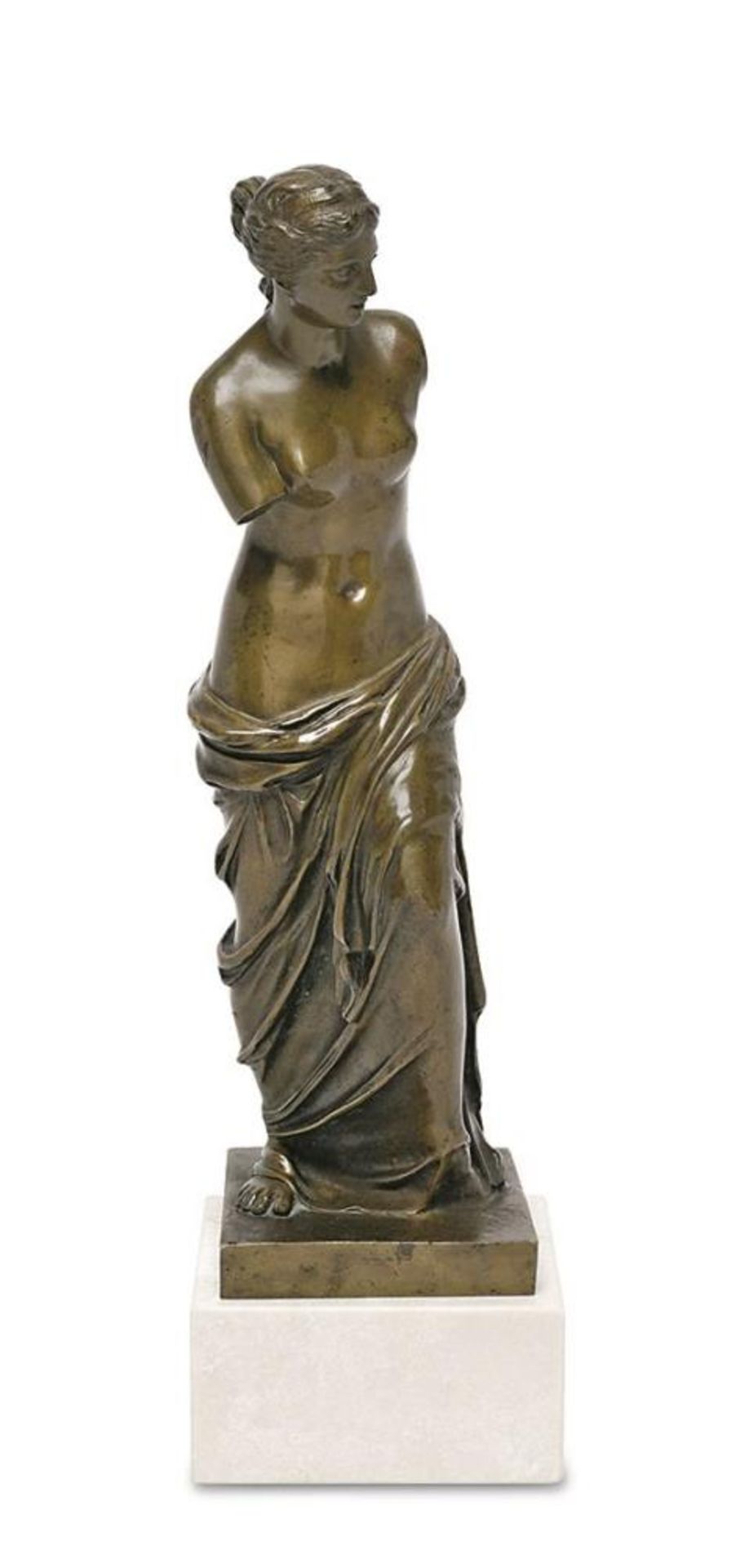 Venus von Milo. Bronze, Marmorsockel.