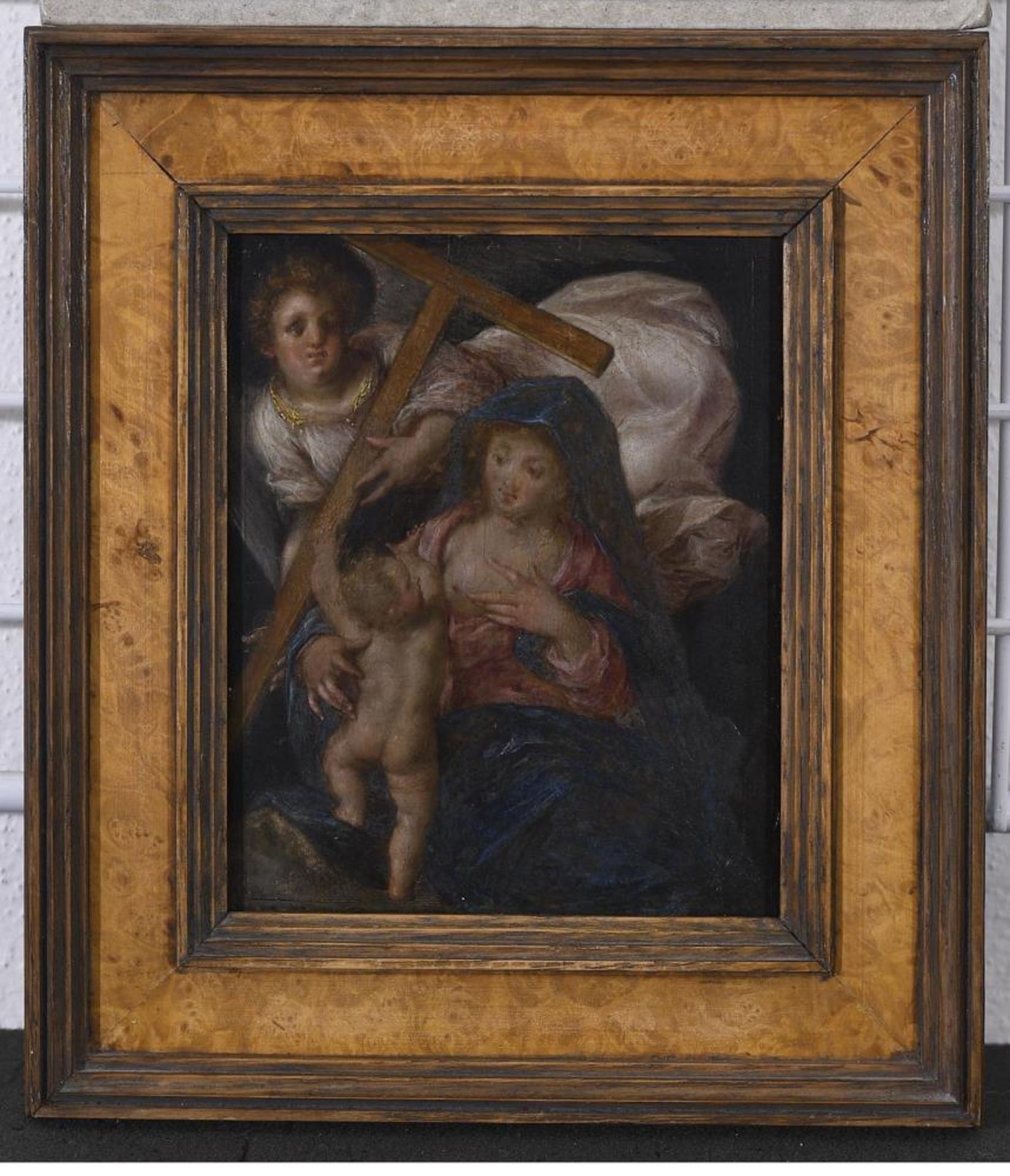 WOHL SÜDDEUTSCH. Madonna mit Kind. Öl auf Holz. - Image 2 of 3