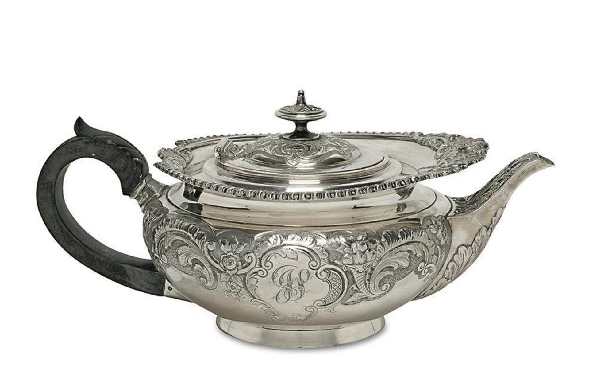 Teekanne. London, 1907/08, Gibson & Co Ltd | Silber, Bakelitgriff.