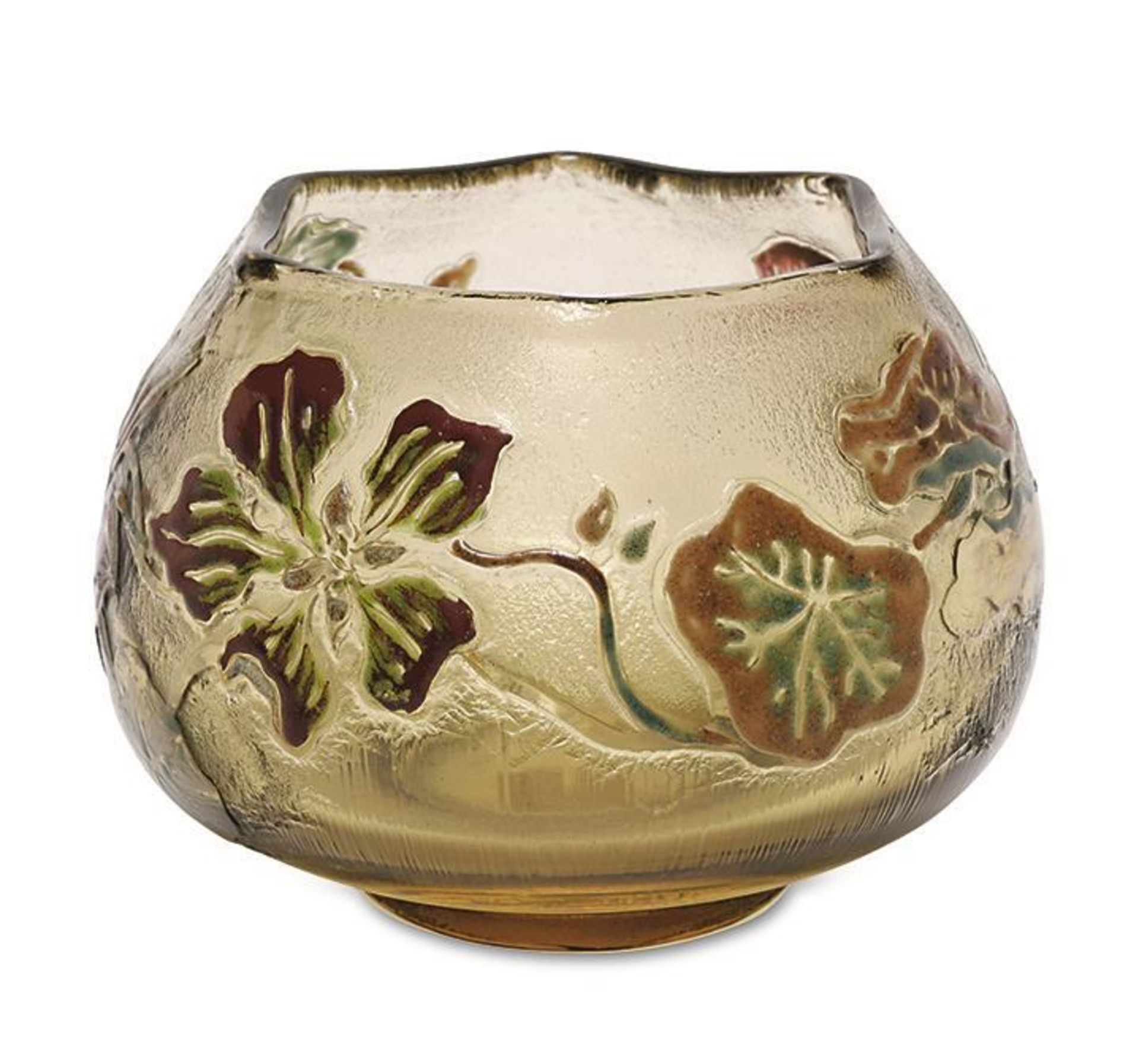Vase. Wohl Nancy, um 1895-1900, Émile Gallé | Bräunliches Glas.