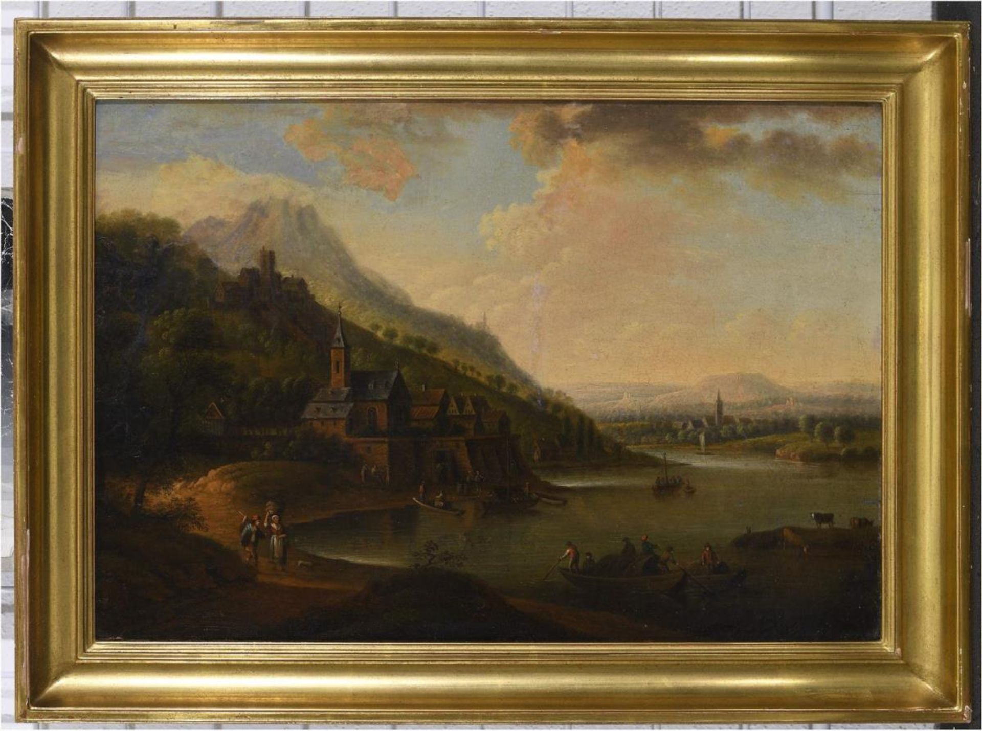 STÄDTLER (STÄTTLER), JOHANN LEONHARD. Flusslandschaft. Zwei Gemälde: Öl auf Lwd./Karton. - Bild 3 aus 5