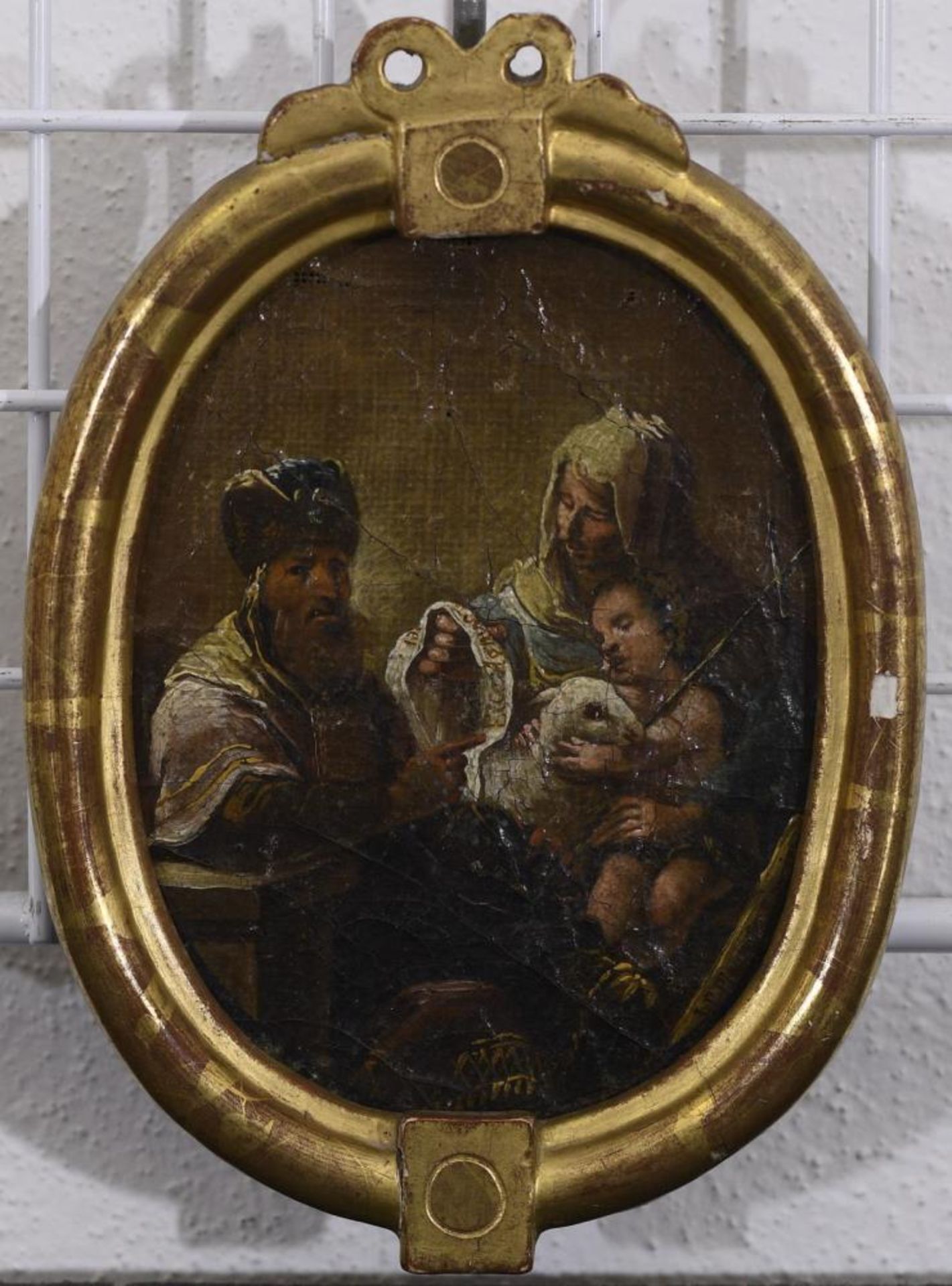 PFAUMILLER, J.P. (?). Zacharias mit Elisabeth und dem Johannesknaben. Öl auf Lwd. - Image 3 of 3