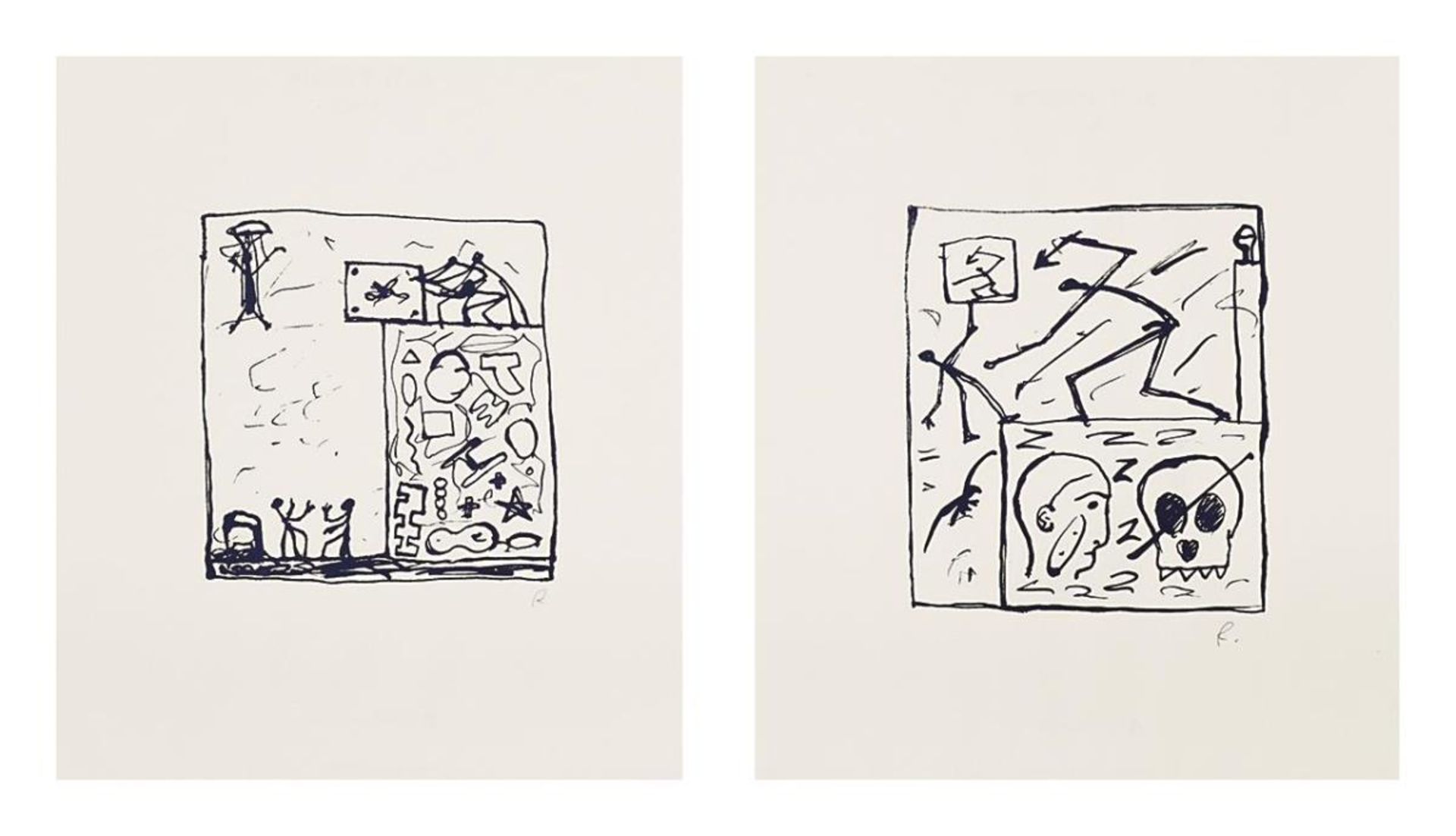 PENCK, A. R. . Skizzen (1979). Zwei Farbserigraphien.