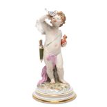 Amor mit Herz und Brieftaube. Meissen, Knaufzeit, Modell von J. Pollack | Porzellan, Farb- und Golds