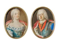 Miniaturpendants von Maria Theresia und Franz. I.