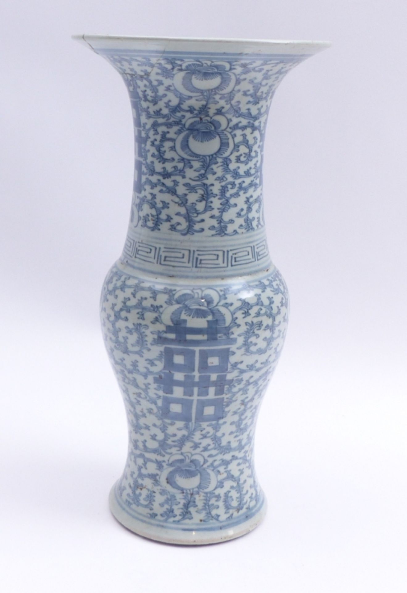 Blau-weiße Balustervase