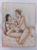 Erotisches Miniaturbild, Persien, 20. Jh.