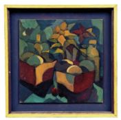 Stillleben mit Früchten und Blumen, Kubistischer Maler des 20. Jh.