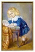 Bildnis eines Bilderbuch lesenden Kindes, fr. 19. Jh.
