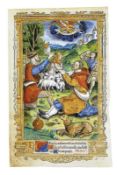 Illuminiertes Blatt mit Verkündigung an die Hirten, Frankreich, wohl Paris, um 1510/20