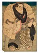Utagawa Kuninao: Der Sumo-Ringer "Rikiya Hiodoshi"
