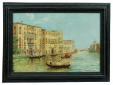 Gondolieri auf dem Canal Grande in Venedig