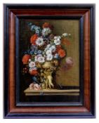 Blumenstillleben in einer Prunkvase, Flämischer Meister des fr. 18. Jahrhunderts