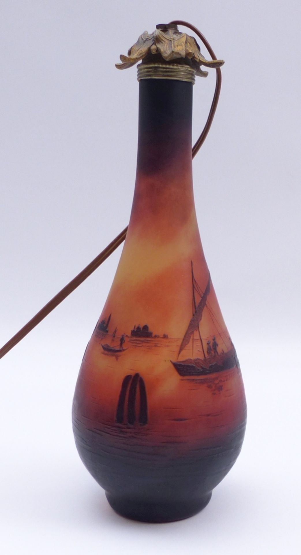 D'Argental-Vase als Lampe adaptiert, Paul Nicolas, Nancy - 1. H. 20. Jh. - Image 3 of 3