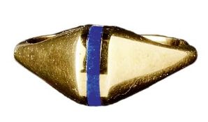 Schöner handgearbeiteter Lapis-Ring, Sheffield, 1981