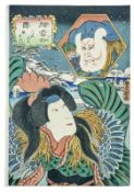 Utagawa Kunisada (Toyokuni III.): Vogelmädchen im Winter - Eto Awase