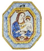 Andachtsbild mit Madonnendarstellung, Wohl Faenza, M. 16. Jh.