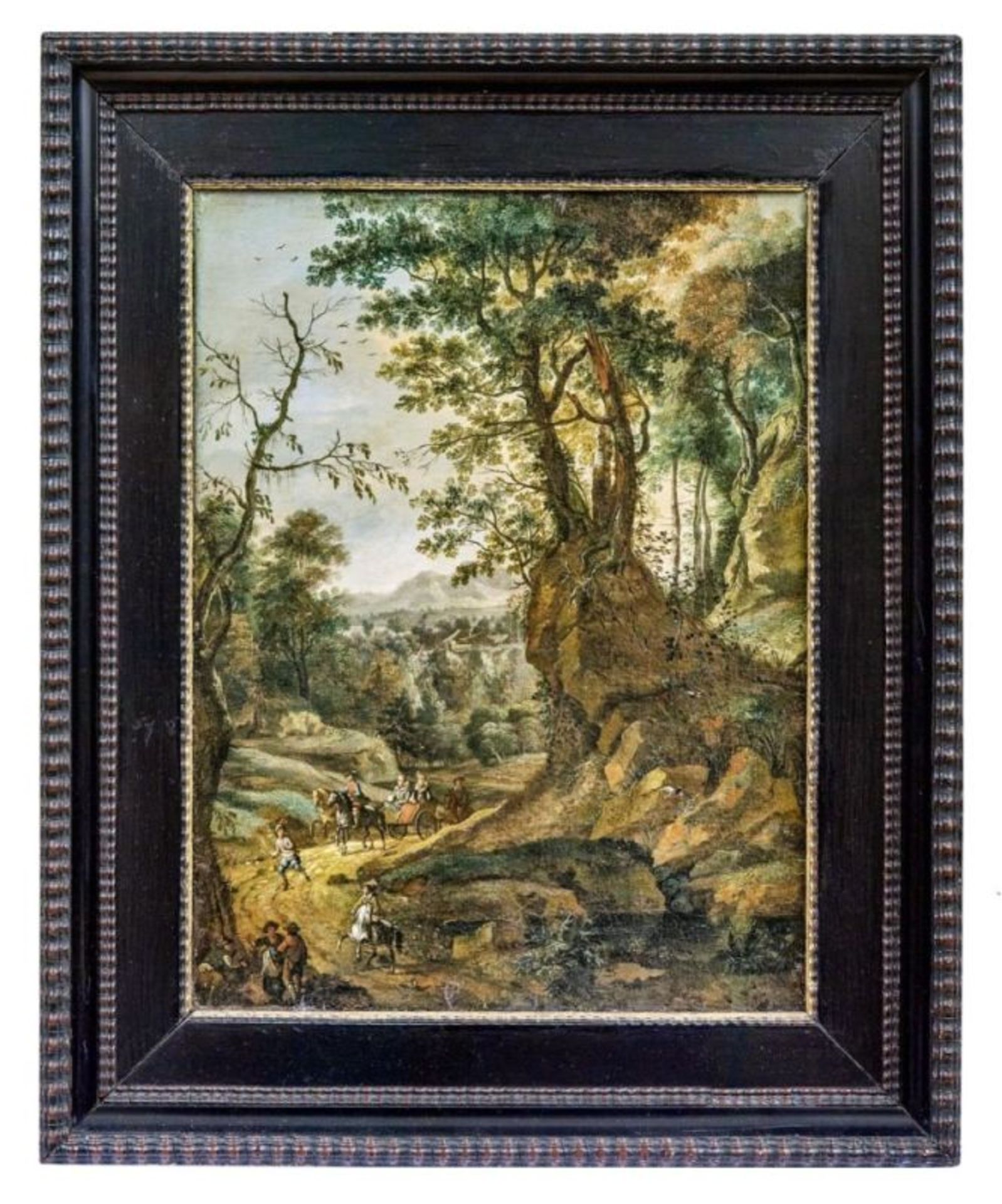 Boudewijns, Adriaen Frans und Pieter Bout (Attrib.): Landschaft mit Reisenden