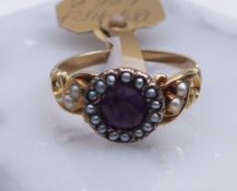 Amethyst-Halbperlen-Ring, Um 1900