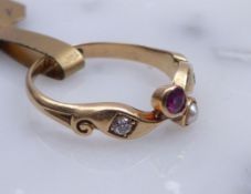 Rubin-Perl-Diamantrosen-Ring, Birmingham, um 1900