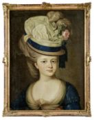 Tischbein, Johann Friedrich August (Attrib.): Bildnis einer Dame mit großem Hut