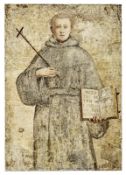 Heiliger mit Kruzifix und Buch, Schule von Siena, um 1500
