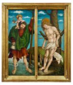 Der heilige Christopherus und der heilige Sebastian, Schwäbischer Meister, um 1500