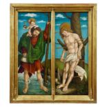 Der heilige Christopherus und der heilige Sebastian, Schwäbischer Meister, um 1500