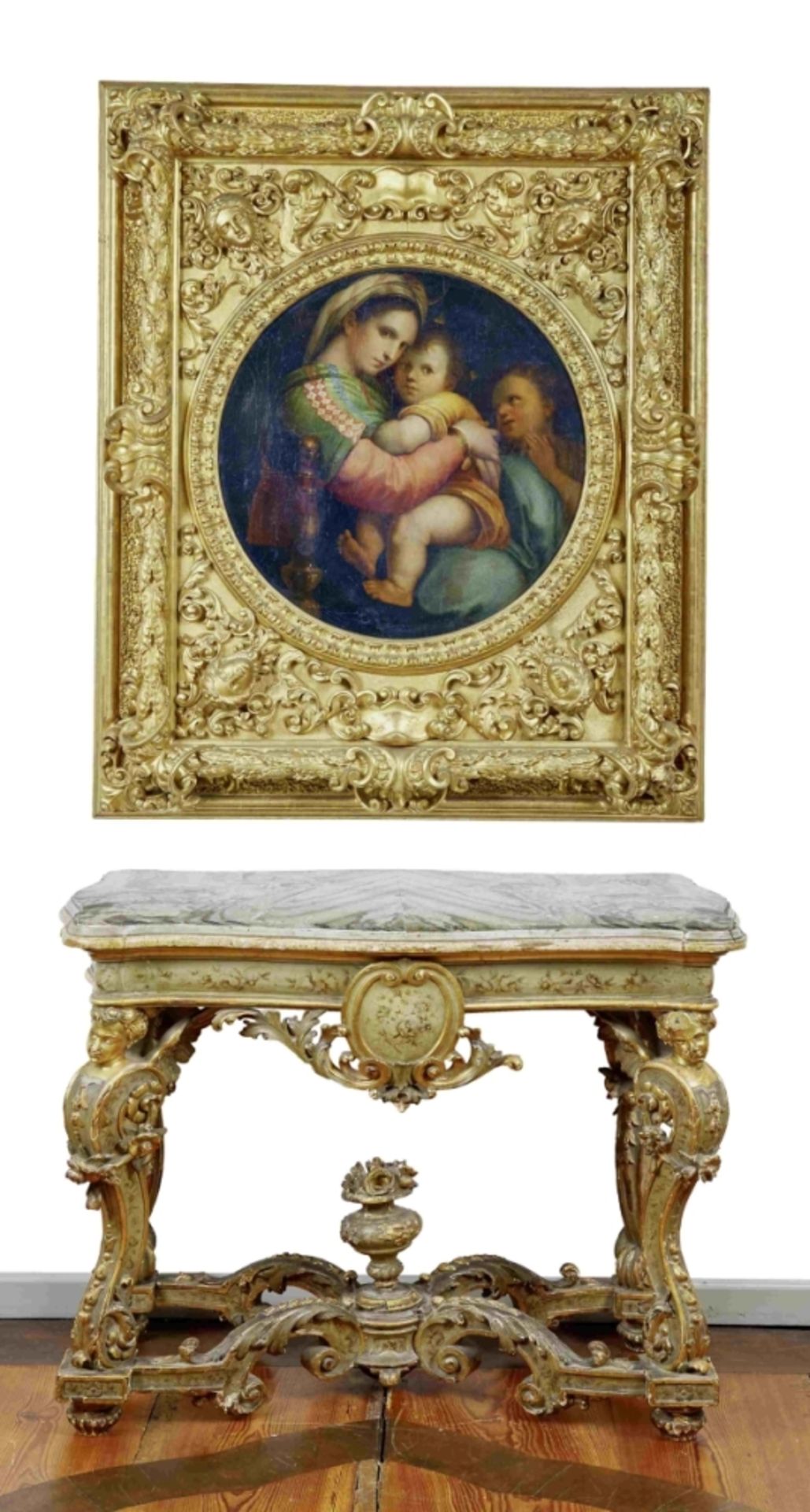 "Madonna della sedia" im Prunkrahmen, 18./19. Jh. - Image 2 of 2