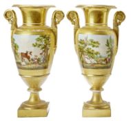 Paar Empire-Vasen mit Landschaftsmalerei, Russland, 1. Dr. 19. Jh.