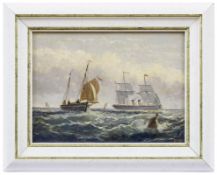 Segelschiffe vor der Isle of Man, Englischer Marinemaler des fr. 20. Jahrhunderts