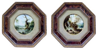 Paar kleine Landschaften, Venezianisches Capriccio des 18. Jahrhunderts