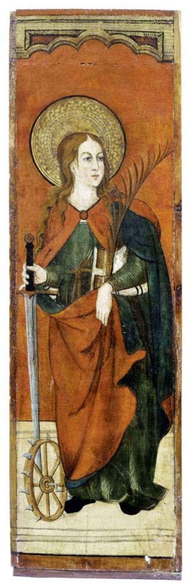 Gotisches Tafelbild mit der heiligen Katharina, Schwäbischer Meister, um 1500