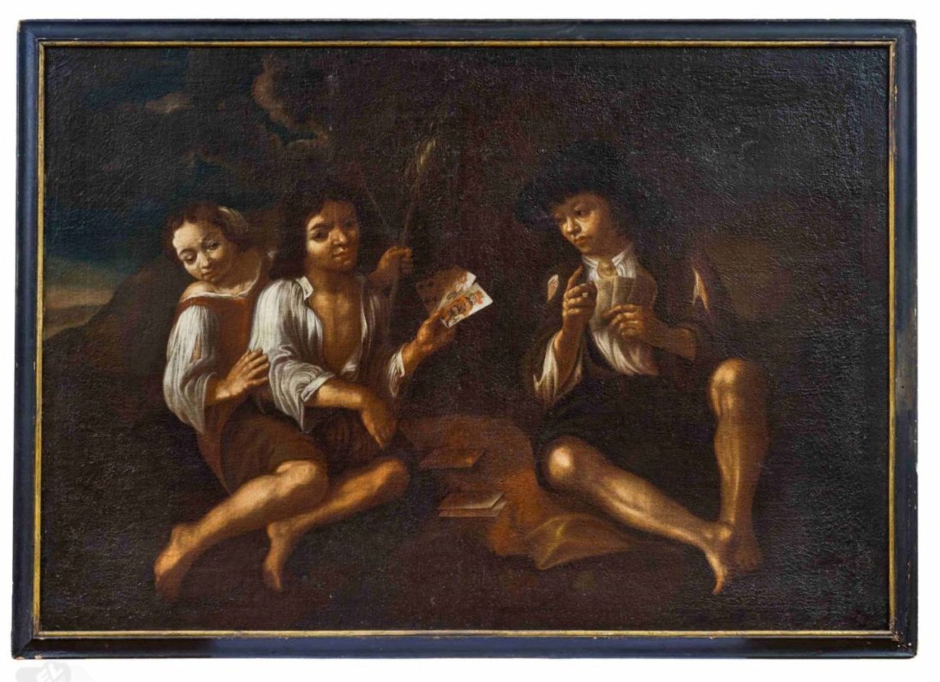 Zwei Knaben beim Kartenspiel, Italienischer Meister des 17. Jahrhunderts
