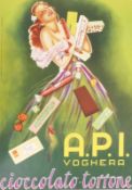 Werbeplakat für den Schokoladenhersteller "A.P.I. Voghera", Italien, 1955