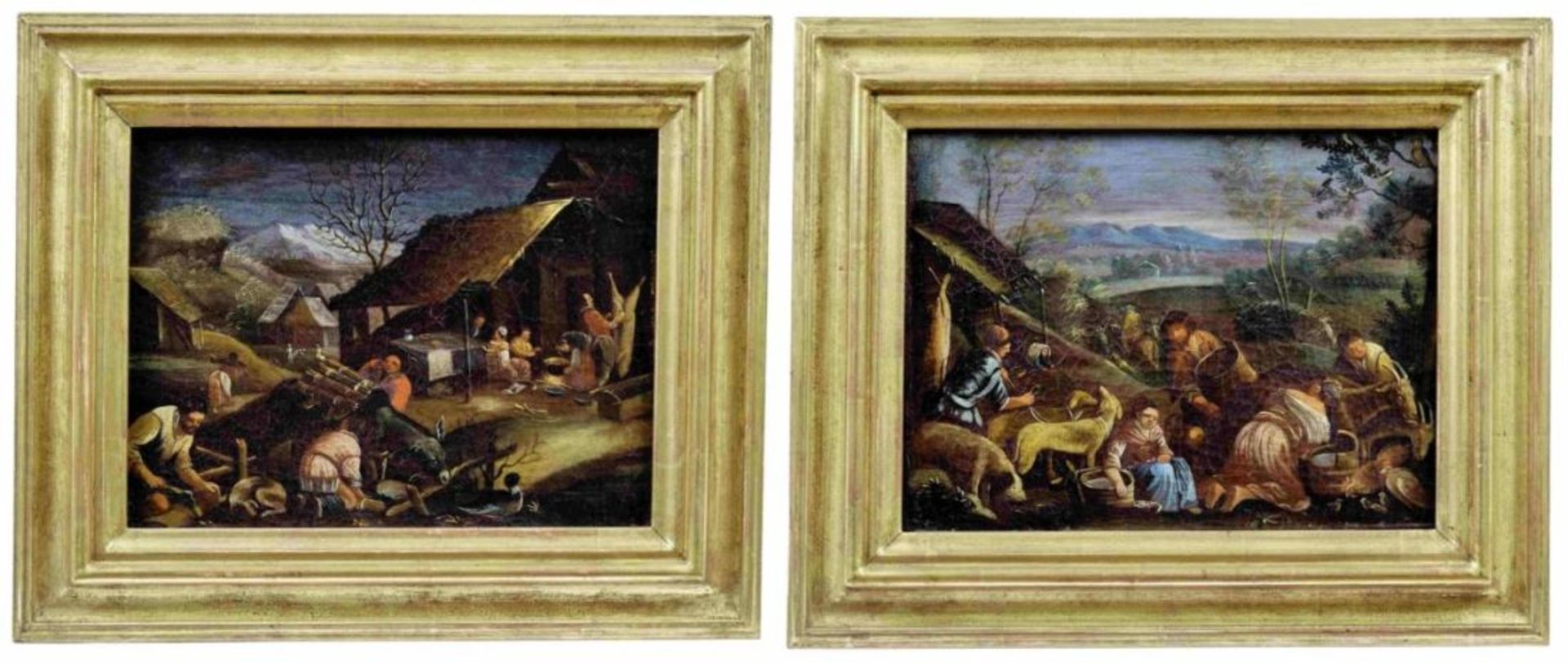 Bassano, Francesco d. J. - Nachfolger des 18. Jh., Folge von vier Darstellungen aus einem Jahreszeit - Image 7 of 7