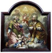 Altomonte, Bartolomeo - Attrib. oder Umkreis, Maria und Joseph in Andacht vor dem Auge Gottes