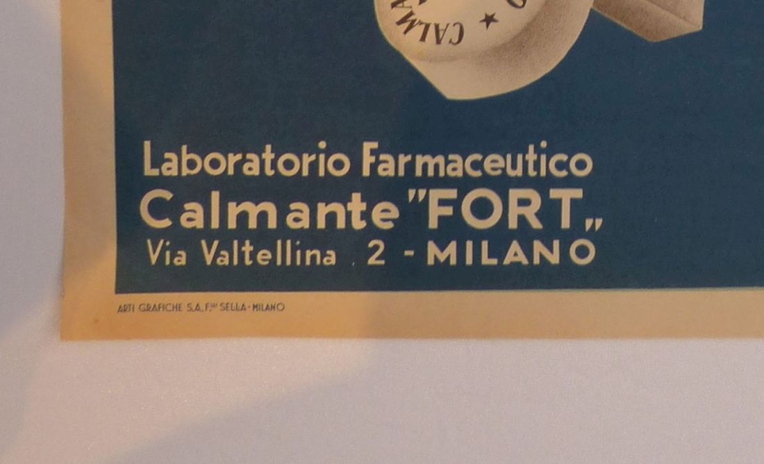 Werbeplakat für das Schmerzmittel "Calmante Fort", Italien, 1950er Jahre - Image 3 of 3