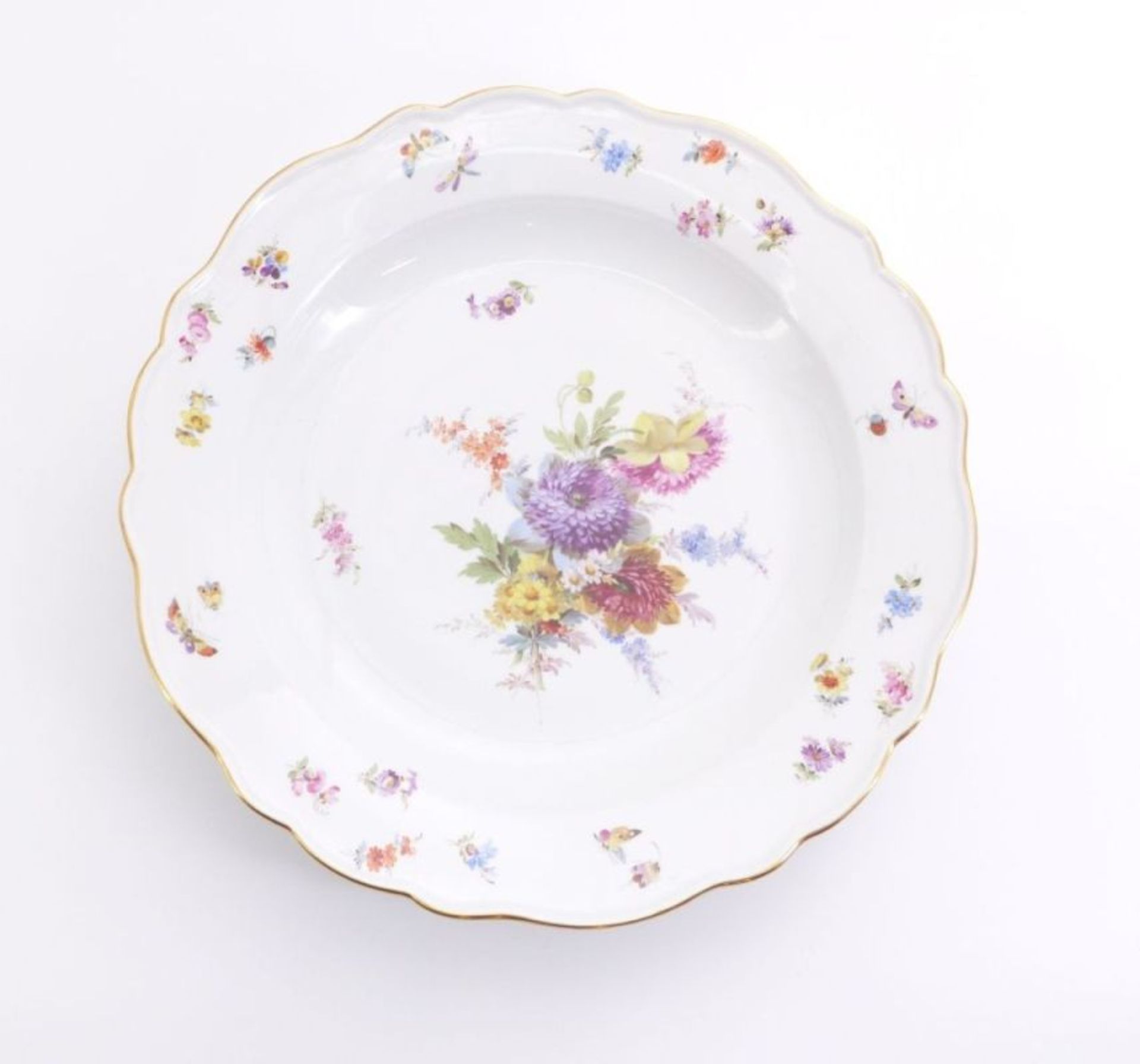 Großer Anbietteller mit Floraldekor, Meissen, 1860-1924 - Bild 2 aus 3