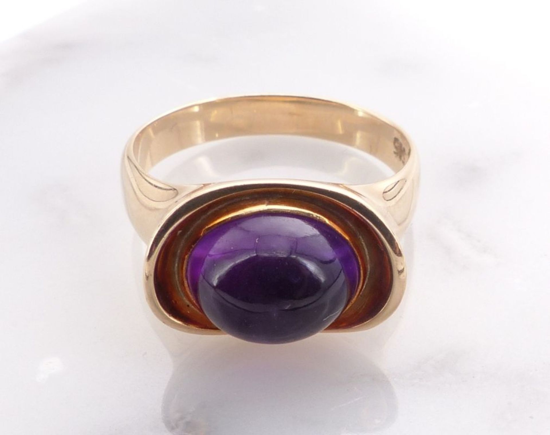 Hansen, Karl Gustav, Amethyst-Goldring - Image 2 of 3