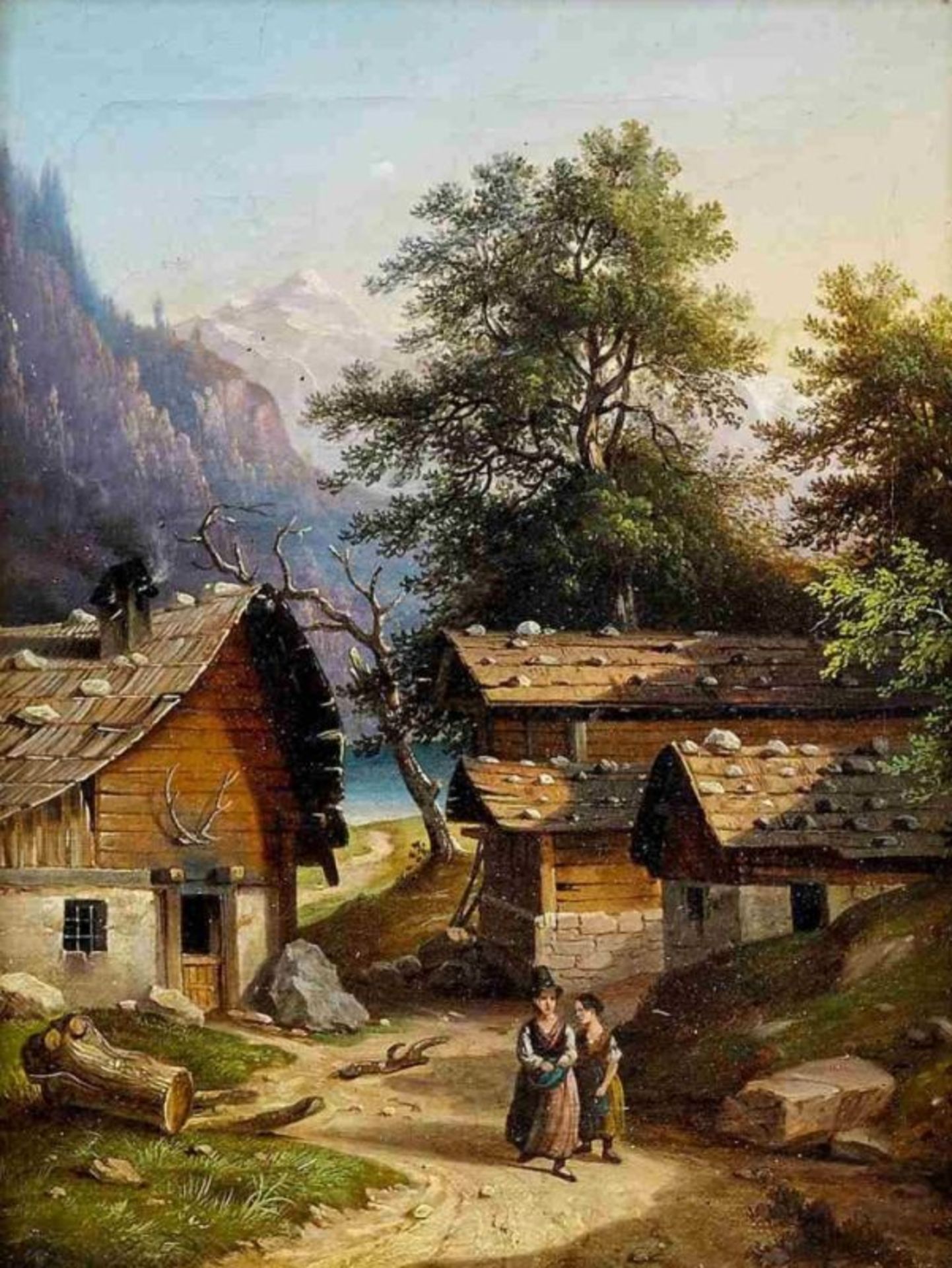 Schuster, Ludwig: Gebirgslandschaft mit Dorf - Bild 2 aus 2