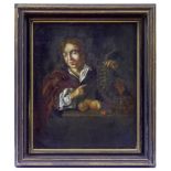 Junger Mann mit Trauben, Niederländischer Meister des 17. Jahrhunderts