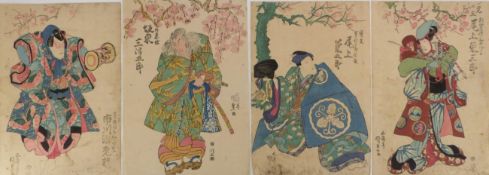 Utagawa Kunisada (Toyokuni III.): Vier Schauspielerbildnisse