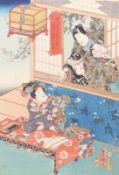 Utagawa Kunisada (Toyokuni III.), Blatt aus einer Folge zu Prinz Genji