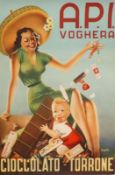 Di Lullo, Werbeplakat "A.P.I. Voghera / Cioccolato - Torrone"
