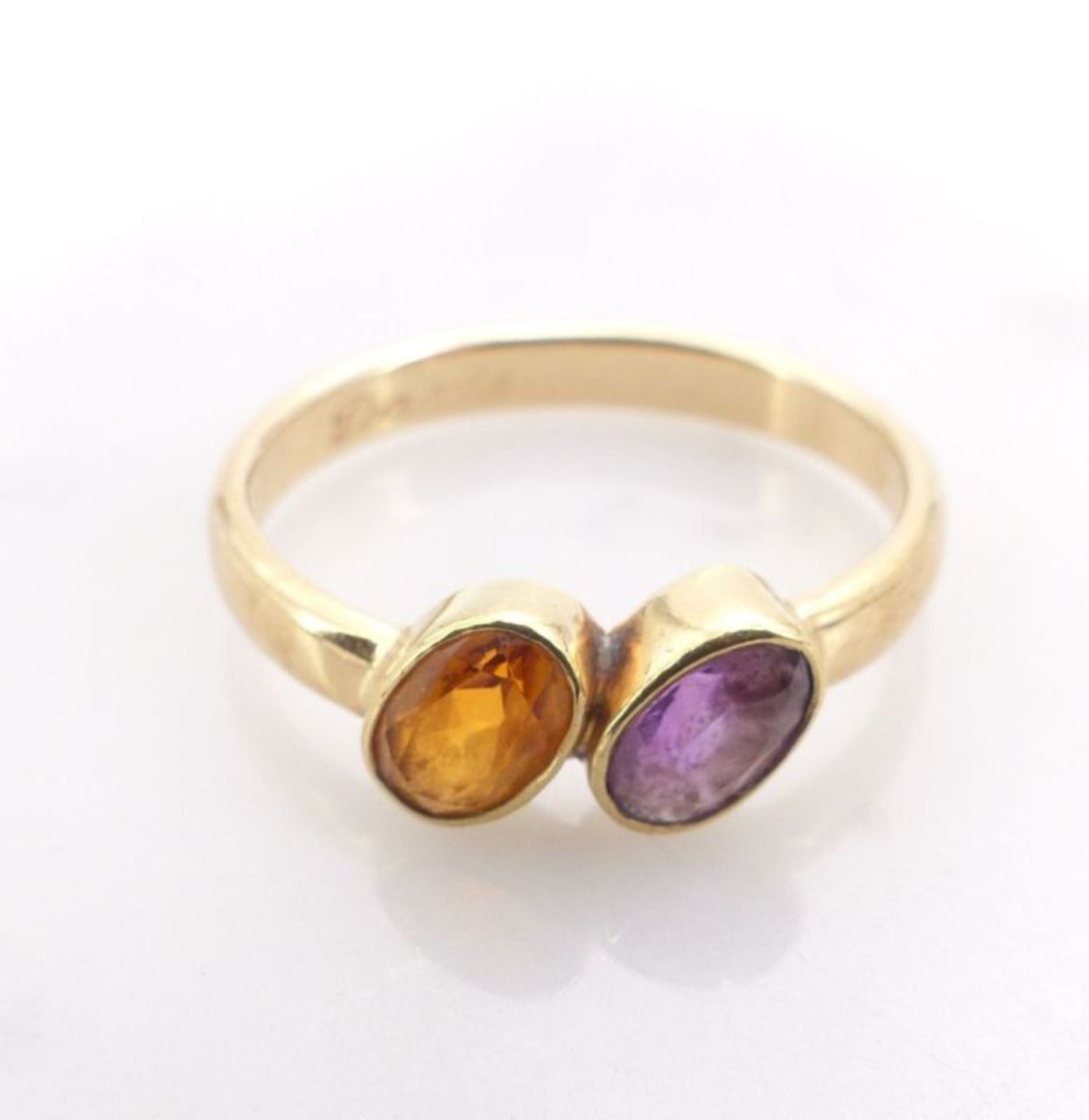 Citrin-Amethyst-Goldring, 20. Jh.